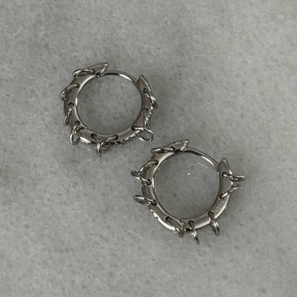 Sterling Silver Crystal Pave Chain Dangle Hoop Earrings 

Brand New - Picture 4 of 5